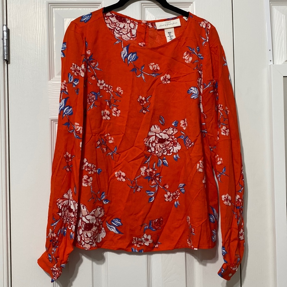 H&M red floral top size 4